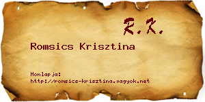 Romsics Krisztina névjegykártya