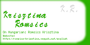krisztina romsics business card
